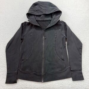 Lululemon Scuba Black Full Zip Hoodie Jacket Hooded Sweatshirt Women's Size 6